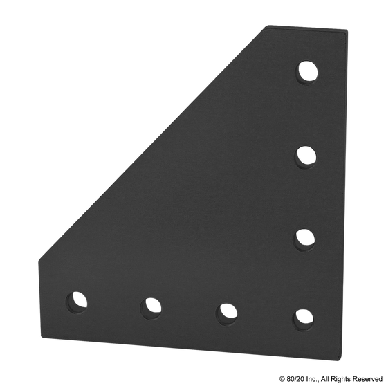 4152-Black | 10 Series 7 Hole - 90 Degree Angled Squared Flat Plate - Image 1
