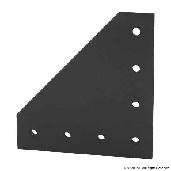 4352-Black | 15 Series & Ready Tube 7 Hole - 90 Degree Angled Squared Flat Plate Image 1