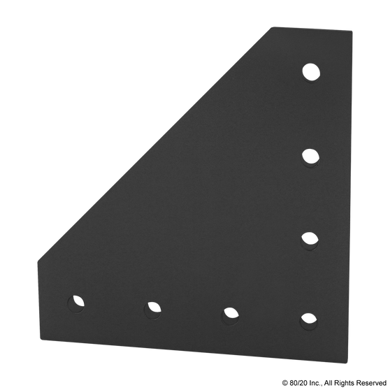 40-4352-Black | 40 Series 7 Hole - 90 Degree Angled Squared Flat Plate - Image 1