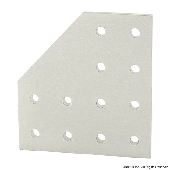 25-4128 | 25 Series 12 Hole - 90 Degree Angled Flat Plate - Image 1