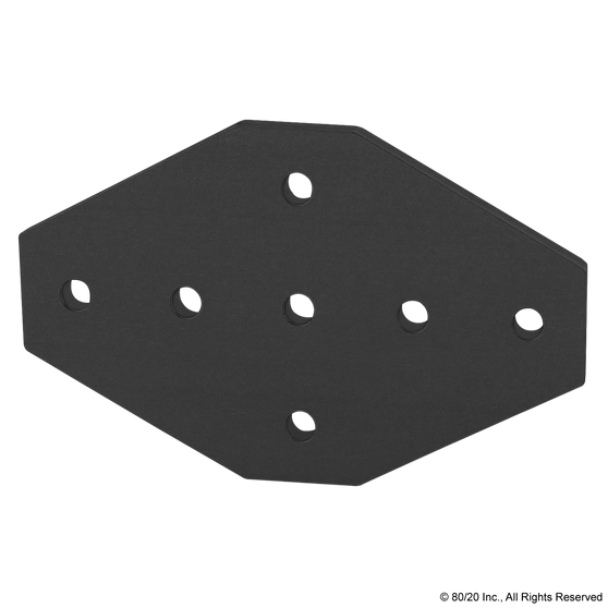 4335-Black | 15 Series & Ready Tube 7 Hole - Cross Flat Plate - Image 1