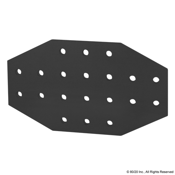 4023-Black | 10 Series 20 Hole - Cross Flat Plate - Image 1