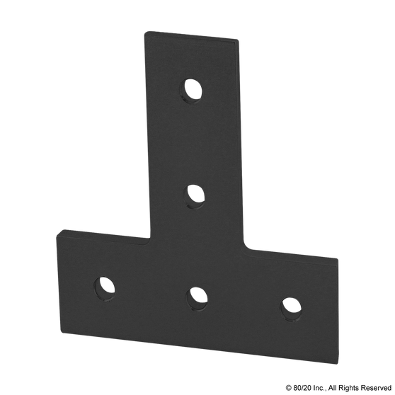 40-4480-Black | 40 Series 5 Hole - “T” Flat Plate - Image 1