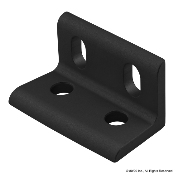 25-4260-Black | 25 Series 4 Hole - Wide Slotted Inside Corner Bracket - Image 1