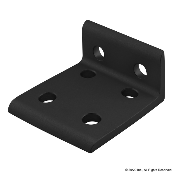 25-4175-Black | 25 Series 6 Hole - Wide 2x4 Inside Corner Bracket - Image 1