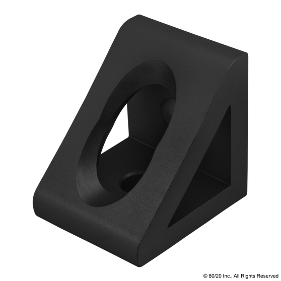 40-4332-Black | 40 Series 2 Hole - Gusseted Inside Corner Bracket - Image 1