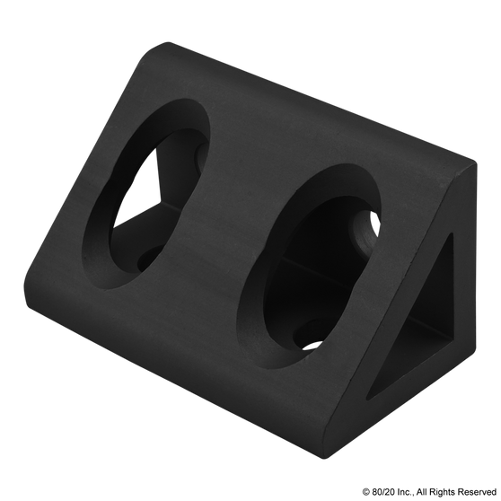 30-4134-Black | 30 Series 4 Hole - Wide Gusseted Inside Corner Bracket - Image 1