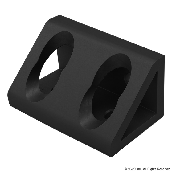 45-4334-Black | 45 Series 4 Hole - Wide Gusseted Inside Corner Bracket - Image 1