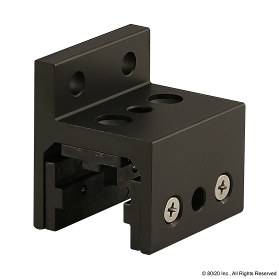 25-6415-Black | 25 Series 3 Slot Mount - Single Flange Short Standard Linear Bearing with Brake Holes - Image 1