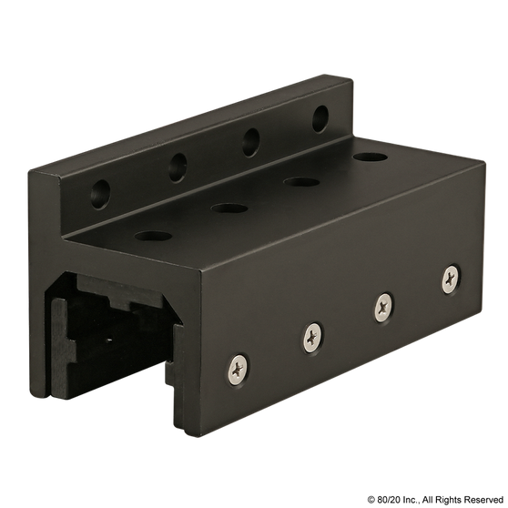 6816-Black | 15 Series 3 Slot Mount - Single Flange Long Standard Linear Bearing - Image 1