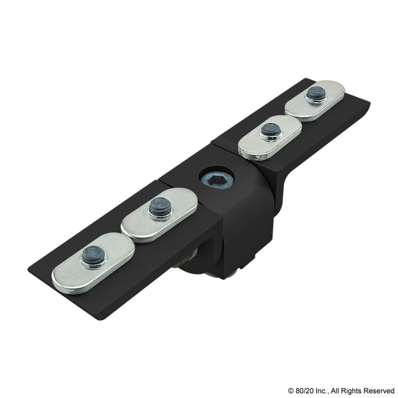 25-4031-Black | 25 Series Right Angle 0 Degree Dynamic Pivot Assembly with Dual "L" Arms - Image 1