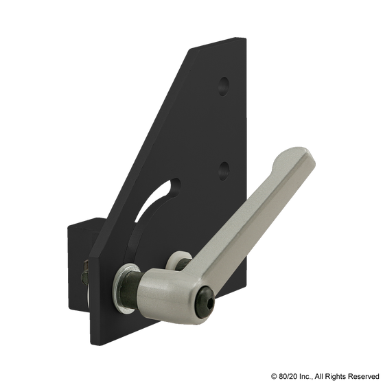 4339-Black | 15 Series 90 Degree Left Hand Pivot Bracket Assembly with "L" Handle - Image 1