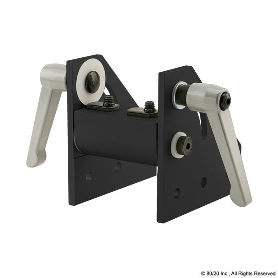 4318-Black | 15 Series 90 Degree Wide Double Pivot Bracket Assembly with "L" Handles - Image 1