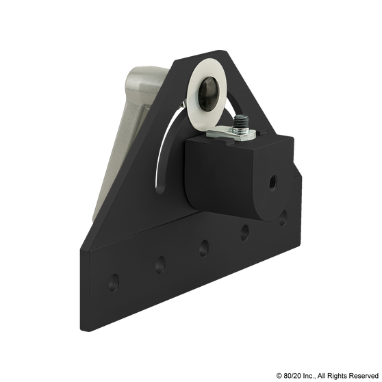 40-4451-Black | 40 Series 180 Degree Right Hand Pivot Bracket Assembly with "L" Handle - Image 1