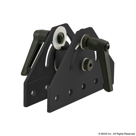 4053-Black | 10 Series 180 Degree Double Pivot Bracket Assembly with "L" Handles - Image 1