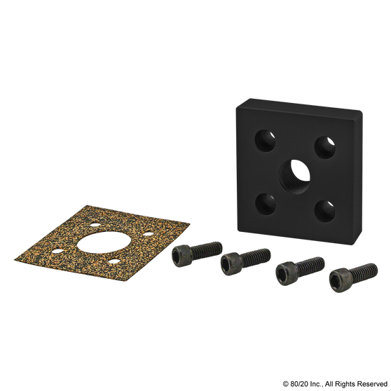 2160-Black | 15 Series 5-Hole Square Pressure Manifold Feed Plate - Image 1