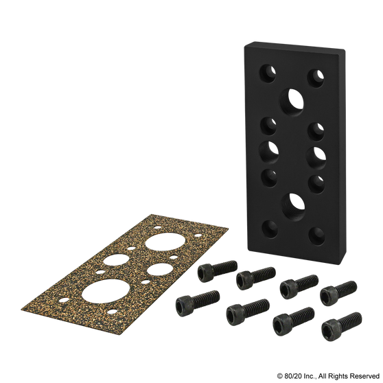 2164-Black | 15 Series 12-Hole Pressure Manifold Feed Plate - Image 1