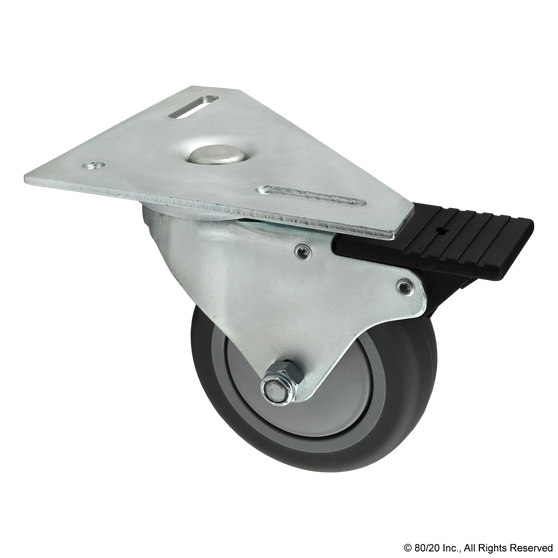 65-2337 | 30, 40 & 45 Series Triangular Top Plate Caster: 117.48mm Swivel Radius - Image 1