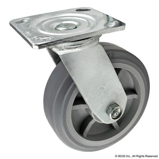 2704 | Heavy-Duty Flange Mount Swivel Caster: 6.00" - Image 1