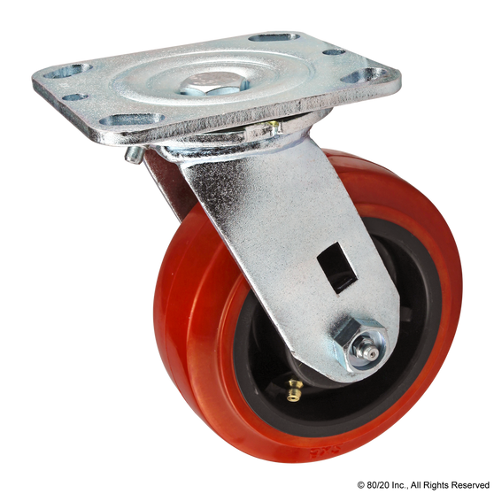 2708 | Heavy-Duty Flange Mount Swivel Caster: 5.00" - Image 1