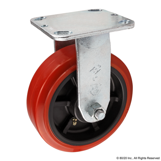 2713 | Heavy-Duty Flange Mount Rigid Caster: 6.00" - Image 1