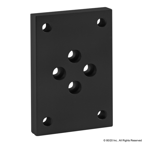 25-2419-Black | 25 Series Flange Mount Caster Base Plate - Image 1