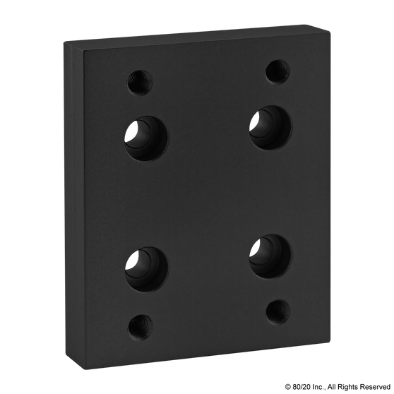 40-2420-Black | 40 Series Flange Mount Caster Base Plate - Image 1