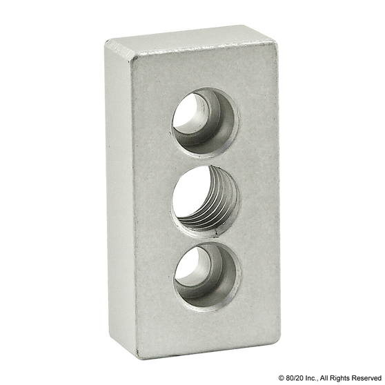 2361 | 10 Series 3 Hole - Center Tap Base Plate: 1.00" x 2.00" with 1/2-13 Tap - Image 1
