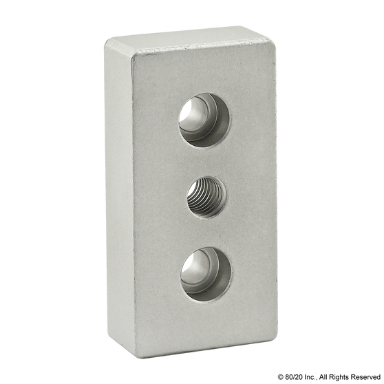 2138 | 15 Series 3 Hole - Center Tap Base Plate: 1.50” x 3.00” with 7/16-14 Tap - Image 1