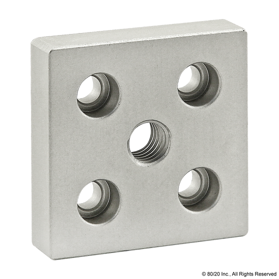 2139 | 10 Series 5 Hole - Center Tap Base Plate: 2.00" x 2.00" with 7/16-14 Tap - Image 1
