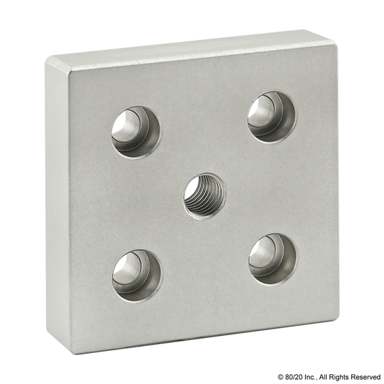 2140 | 15 Series 5 Hole - Center Tap Base Plate: 3.00" x 3.00" with 1/2-13 Tap - Image 1