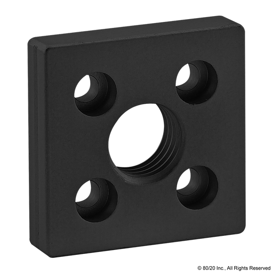 25-2362-Black | 25 Series 5 Hole - Center Tap Base Plate: 50mm x 50mm with M20 Tap - Image 1