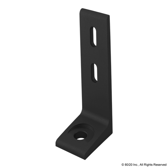 2413-Black | 15 Series & Ready Tube™ 1.5" Slotted Economy Floor Mount Base Plate - Image 1