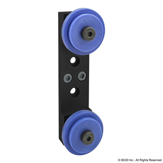 40-2759-Black | 40 Series Dual Roller Wheel Bracket Assembly - Image 1