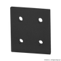 4367-Black | 15 Series & Ready Tube 4 Hole - Square Flat Plate - Image 1