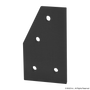 40-4361-Black | 40 Series 4 Hole - 60 Degree Angled Flat Plate - Image 1