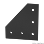 4351-Black | 15 Series & Ready Tube 5 Hole - 90 Degree Angled Flat Plate - Image 1