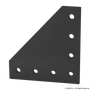 25-4152-Black | 25 Series 7 Hole - 90 Degree Angled Squared Flat Plate - Image 1