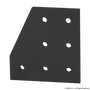 40-4329-Black | 40 Series 7 Hole - 90 Degree Angled Stacked Flat Plate - Image 1