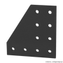 4127-Black | 10 Series 10 Hole - 90 Degree Angled Flat Plate - Image 1