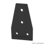 40-4341-Black | 40 Series 4 Hole - Tee Flat Plate - Image 1