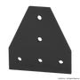 40-4340-Black | 40 Series 5 Hole - Tee Flat Plate - Image 1