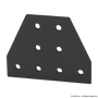 25-4155-Black | 25 Series 8 Hole - Tee Flat Plate - Image 1