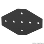 4335-Black | 15 Series & Ready Tube 7 Hole - Cross Flat Plate - Image 1