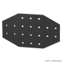 4423-Black | 15 Series 20 Hole - Cross Flat Plate - Image 1