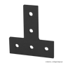 30-4480-Black | 30 Series 5 Hole - “T” Flat Plate - Image 1