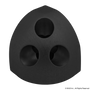 4441-Black | 15 Series 3 Way - Rounded Corner Connector - Image 1