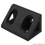 4134-Black | 10 Series 4 Hole - Wide Gusseted Inside Corner Bracket - Image 1