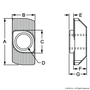 14165 | 15 & 40 Series 1/4-20 Standard Drop-in T-Nut - Image 2