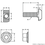 75-3636 | M6 x 25.00mm Drop-In T-Slot Stud with Flanged Hex Nut - Image 2
